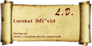 Lucskai Dávid névjegykártya